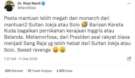 Cuitan Rizal Ramli (twitter.com/RamliRizal)