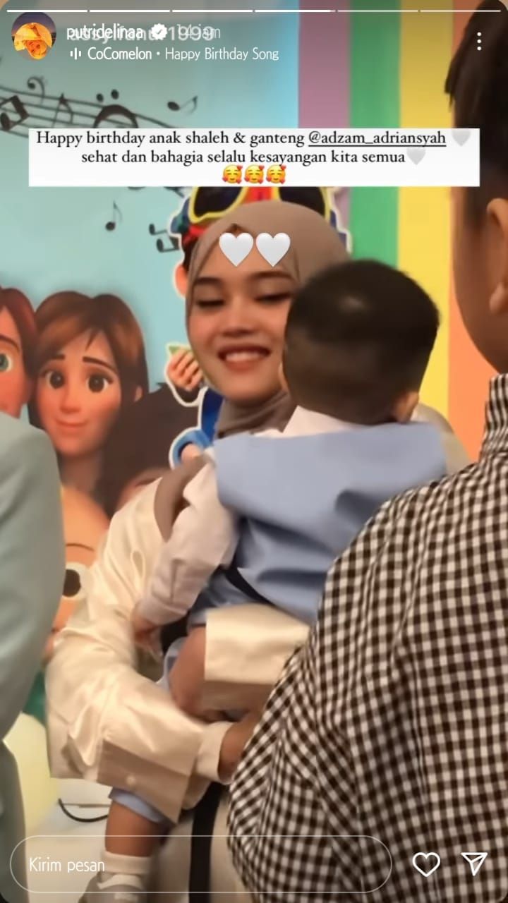 Momen Putri Delina Hadiri Ultah Adzam. (Instagram/@putridelinaa)