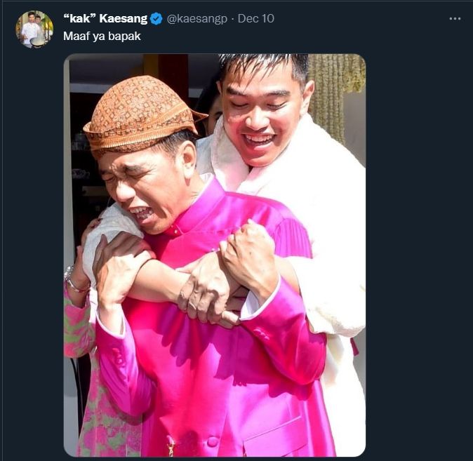 Meme pernikahan Kaesang Pangarep. (Dok. Twitter)