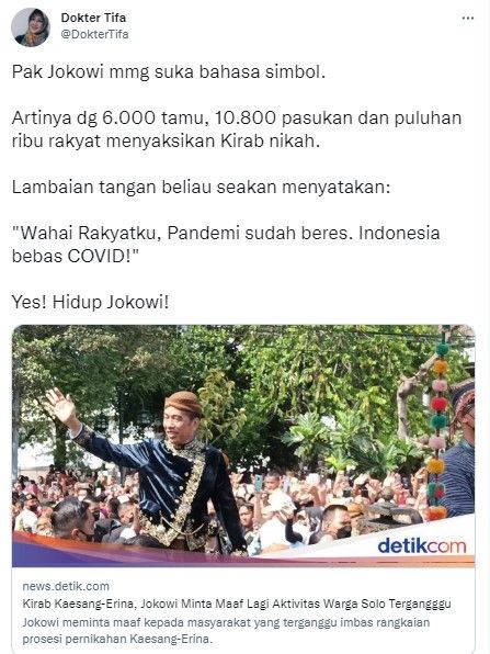 Cuitan Dokter Tifa (twitter.com/DokterTifa/)