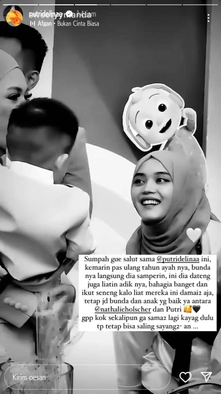 Momen Putri Delina Hadiri Ultah Adzam. (Instagram/@putridelinaa)