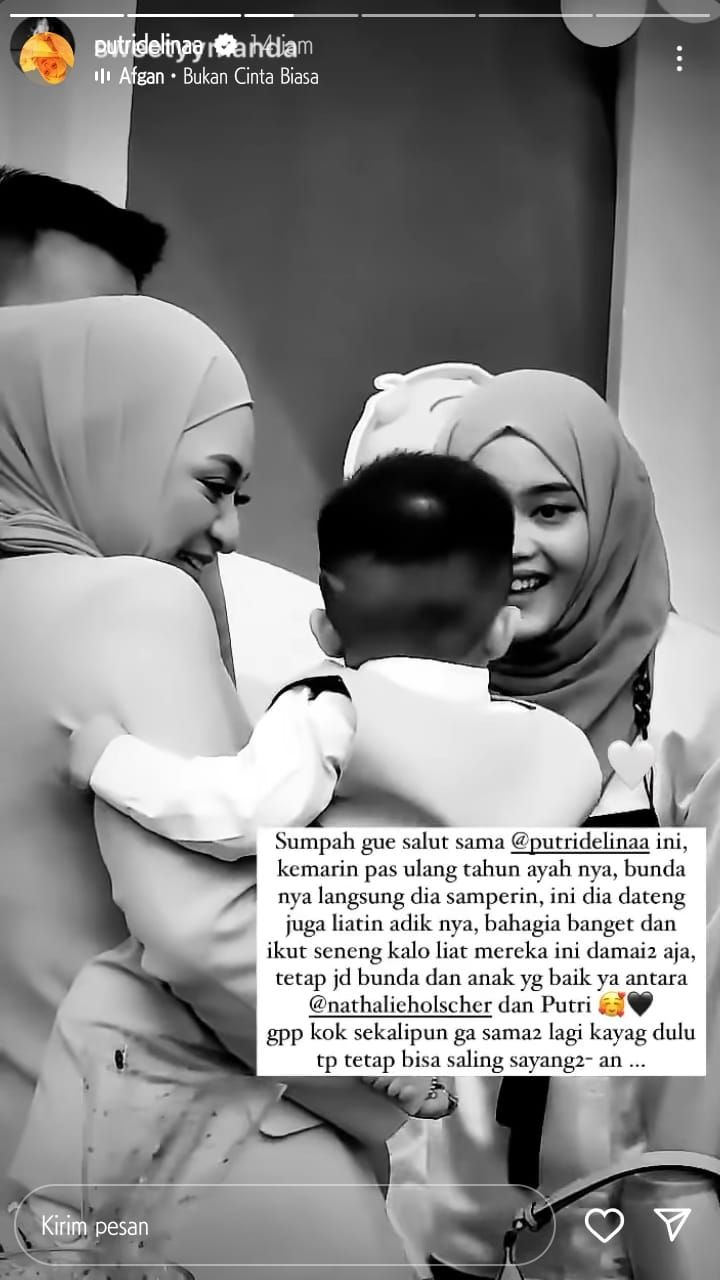 Momen Putri Delina Hadiri Ultah Adzam. (Instagram/@putridelinaa)