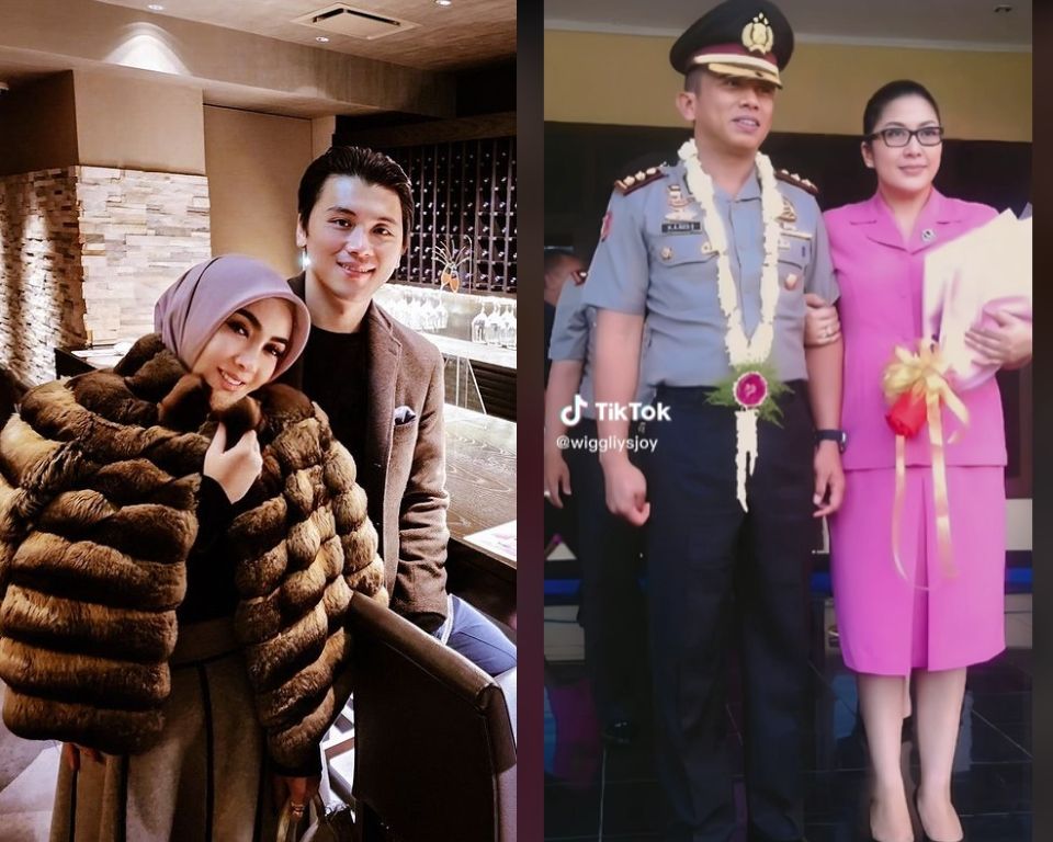 Adu Gaya Syahrini Vs Putri Candrawathi. (Instagram/princessyahrini dan TikTok/wiggliysjoy)