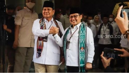 Prabowo dan Cak Imin. [Suara.com/Alfian Winanto]