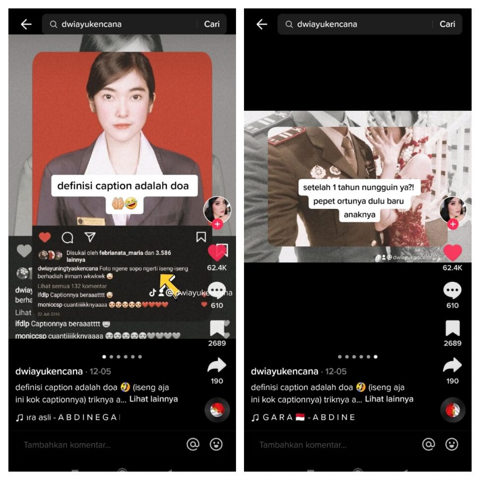 Definisi caption adalah doa (TikTok @dwiayukencana)