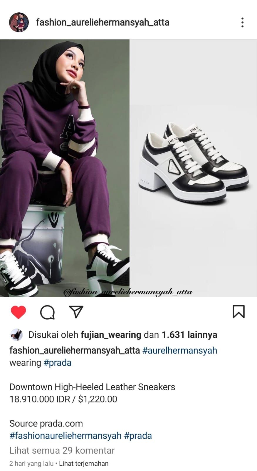 Sepatu Aurel Hermansyah (Instagram @fashion_aureliehermansyah_atta)