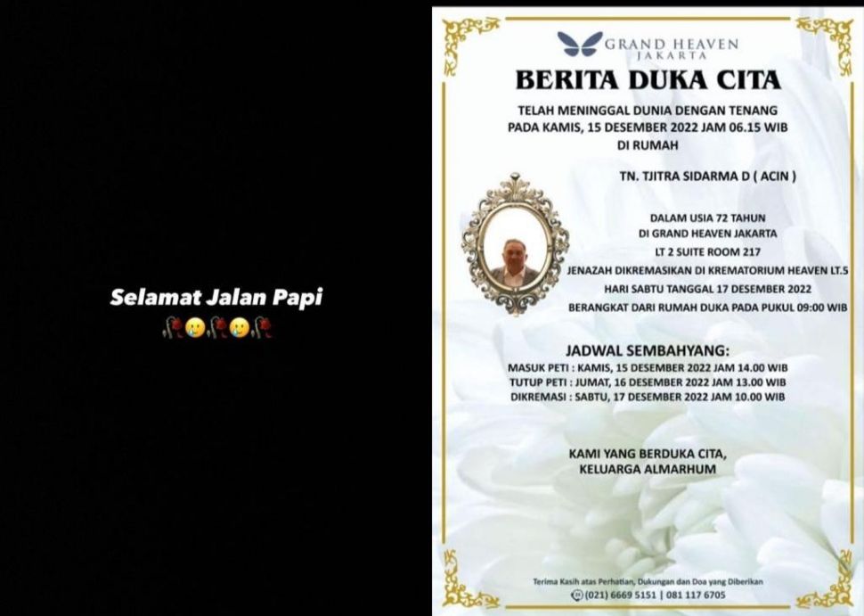 Ayahanda Wijaya Saputra atau Wijin meninggal dunia (Instagram Jaysforreal)