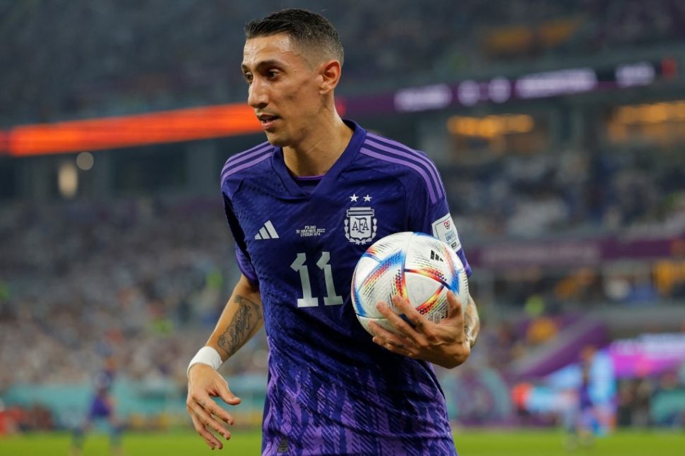 Winger Timnas Argentina, Angel Di Maria tampil di Piala Dunia 2022. [Odd ANDERSEN / AFP]