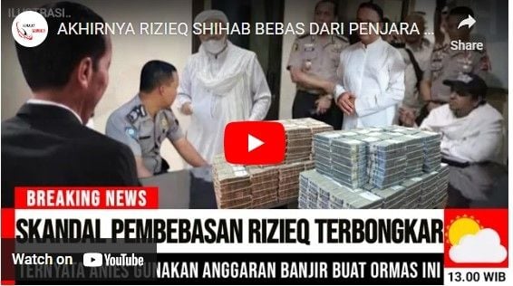 CEK FAKTA: Skandal pembebasan Rizieq Shihab (YouTube)