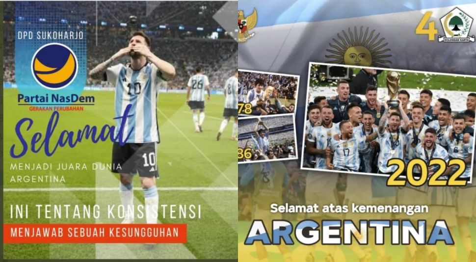 Politikus nampang di kemenangan Argentina (twitter.com/adriansyahyasin)