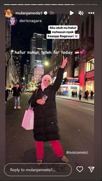 Momen Liburan Mulan Jameela dan Anak ke Amerika Serikat. (Instagram/mulanjameela1)