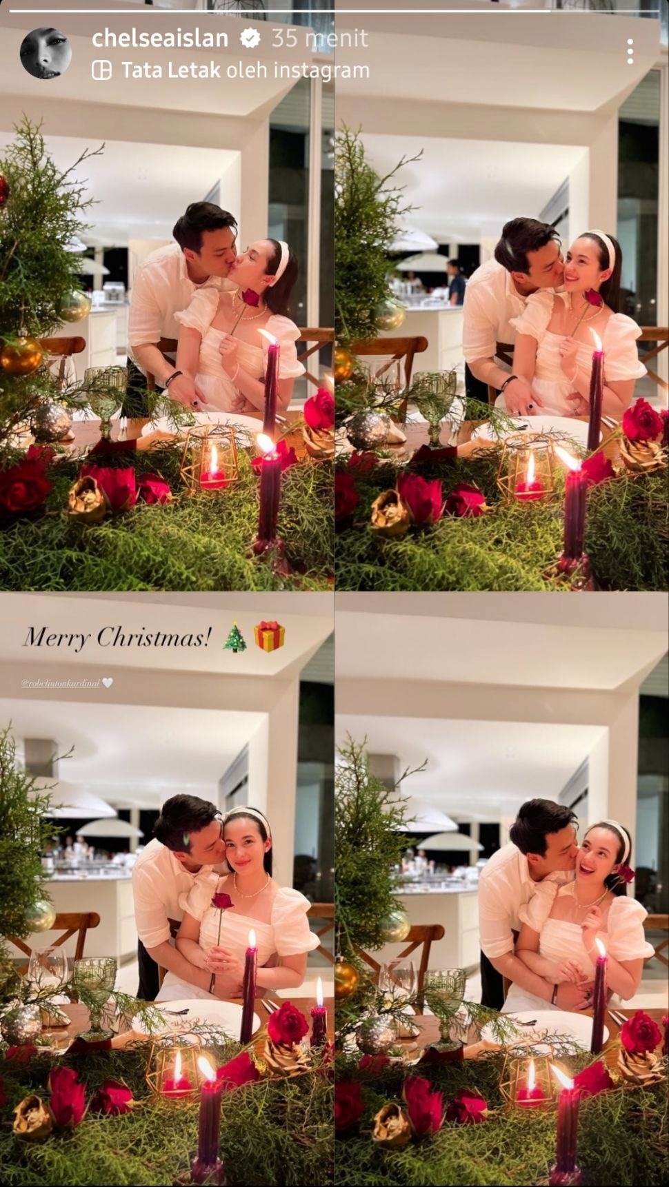 Chelsea Islan merayakan Natal bersama suami tercinta (Instagram/chelseaislan)