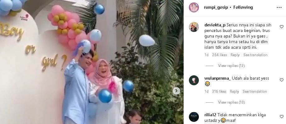 Gender reveal yang diadakan  Alvin Faiz dan Henny Rahman. (Instagram/ hennyyrahman)