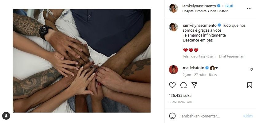 Postingan Kely Nascimento putri Pele. [Instagram]