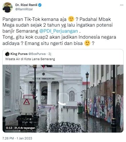 Cuitan Rizal Ramli (twitter.com/RamliRizal)