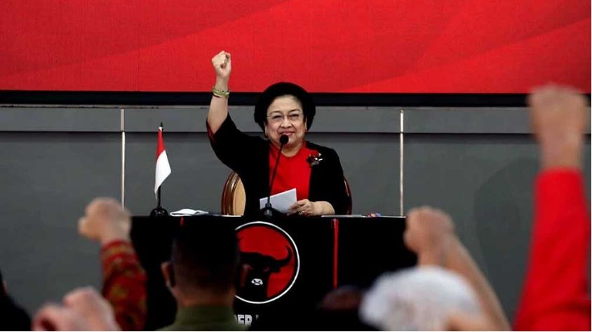 Ketua Umum PDIP Perjuangan Megawati Soekarnoputri saat beri sambutan dalam acara Rakernas II PDI Perjuangan di Jakarta, Selasa (21/6/2022). [Dok. PDIP]