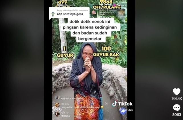 Seorang nenek ngemis gift di TikTok (TikTok)