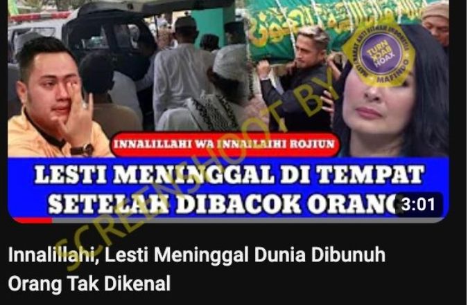 Cek fakta Lesti meninggal (turnbackhoax.id)