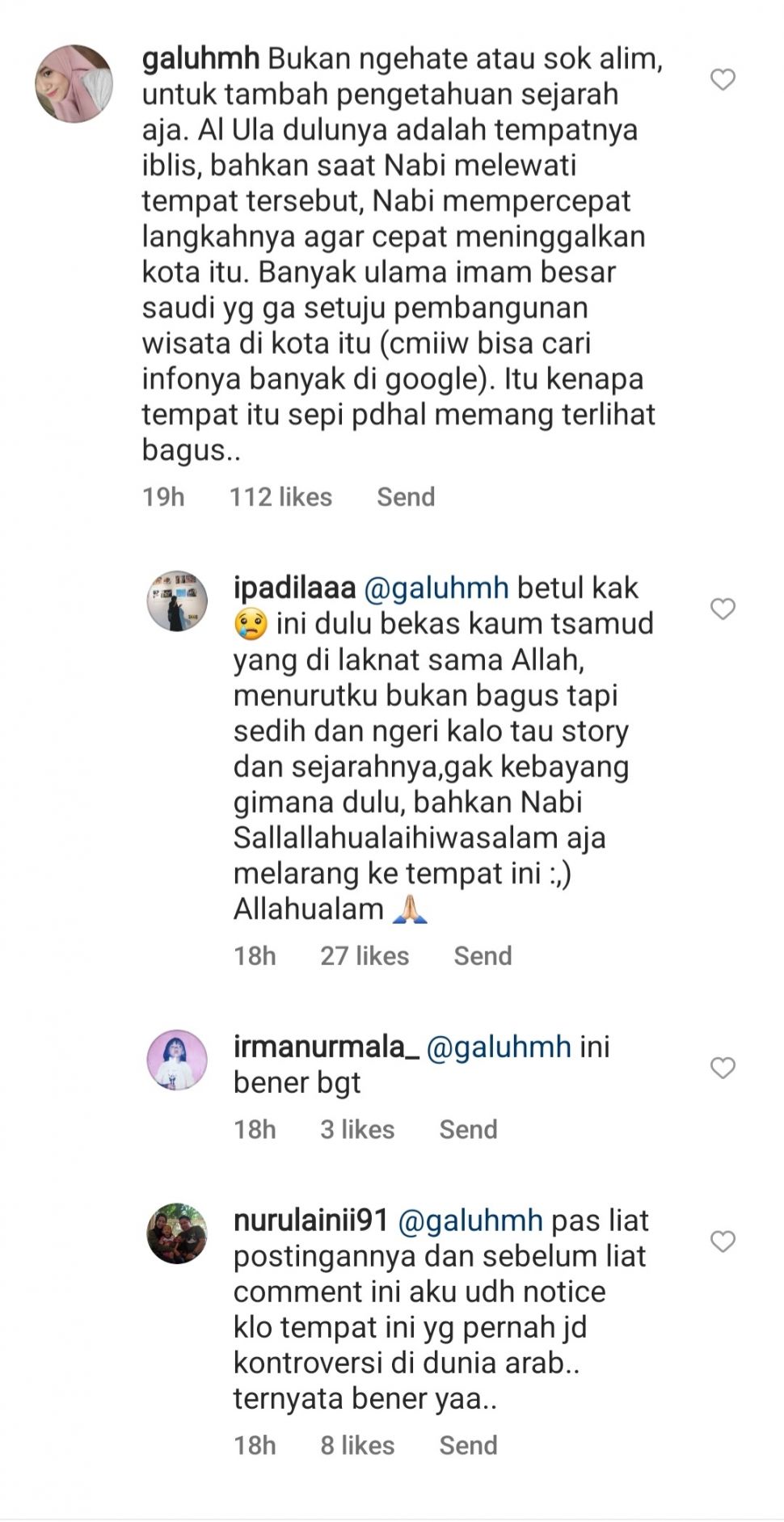 Komentar Warganet di Postingan Liburan Vidi Al diano dan Sheila Dara (Instagram)