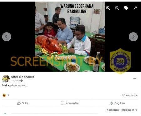 CEK Fakta: Anies Baswedan Kedaptan Makan di Warung Babi Guling, Benarkah? (Turnbackhoaks)