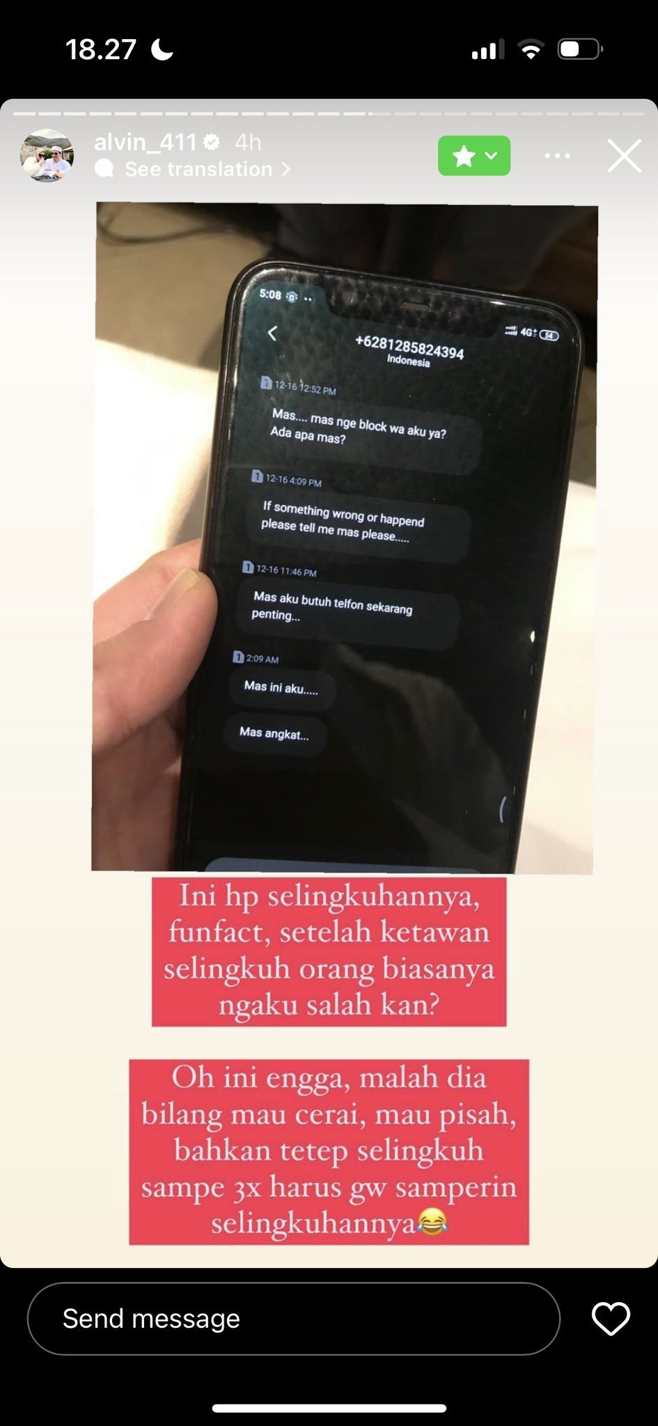 Nomor HP diduga selingkuhan Larissa Chou (Twitter)