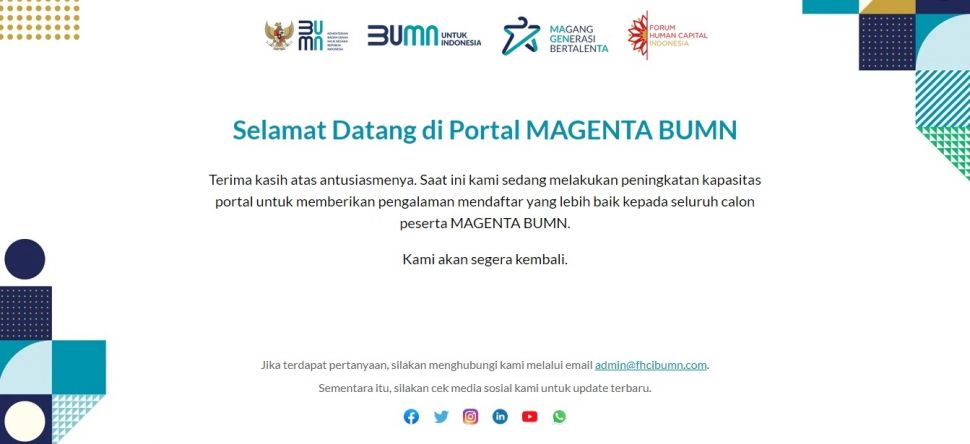 Situs Magenta BUMN 2023 (https://magenta.fhcibumn.com)