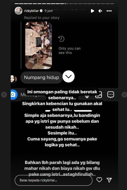 Rizky Billar Kesal Masih Dituding Numpang Hidup Ke Lesti Kejora Omongan Tidak Berotak