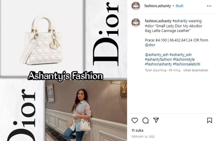 Harga Tas Mewah Ashanty (Instagram/@fashion.ashanty)