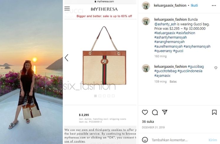 Harga Tas Mewah Ashanty (Instagram/@keluargaasix_fashion)