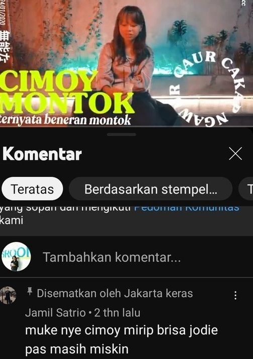 Cimoy Montok disebut mirip Brisia Jodie. [Twitter]