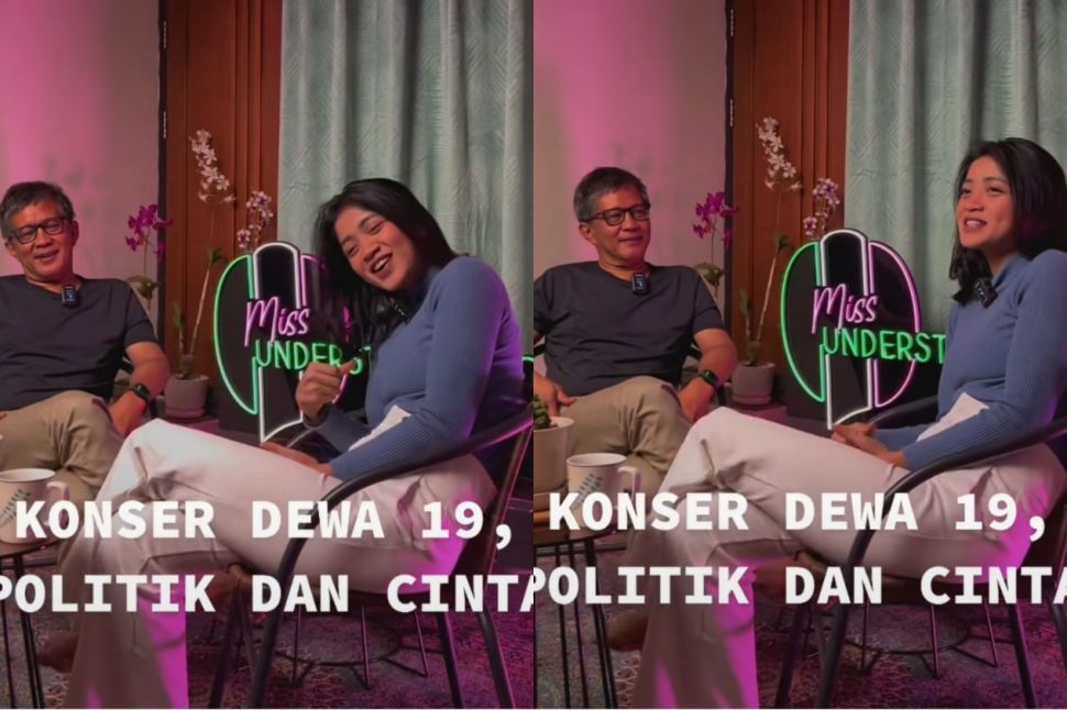 Rocky Gerung dan Salsabila Syaira Rangkulan di Konser Dewa 19 (TikTok)