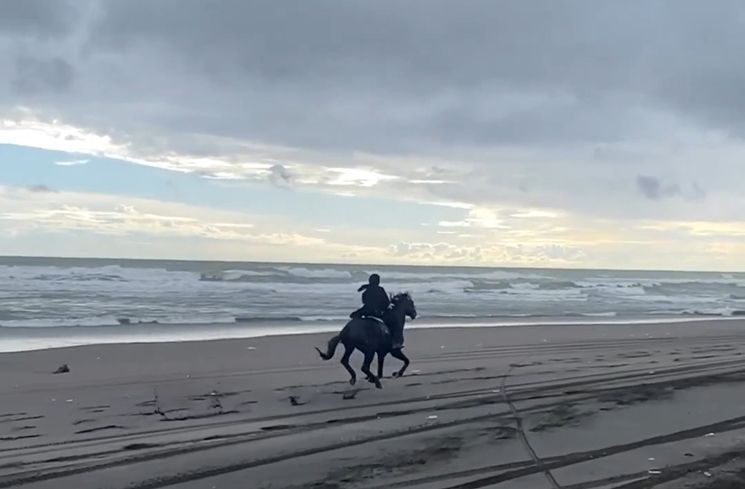 Potret Zaskia Sungkar Berkuda di Pantai (Instagram/@zaskiasungkar15)