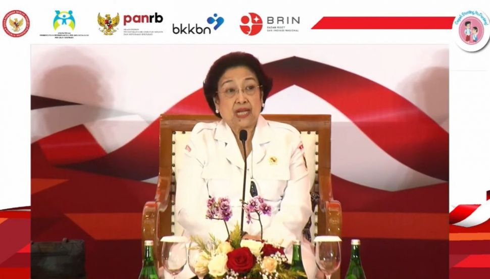 Ketua Dewan Pengarah Badan Pembinaan Ideologi Pancasila (BPIP) Megawati Soekarnoputri. (YouTube: BKKBN Official)