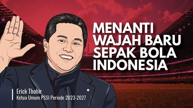 Ilustrasi Ketum PSSI Erick Thohir. [Suara.com]