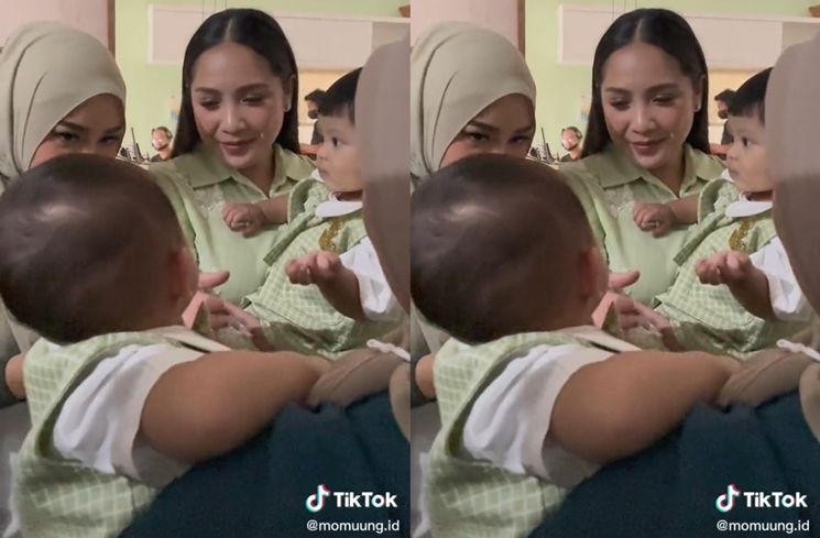 Potret Rayyanza dan Ameena Syuting Iklan (TikTok/@momuung.id)