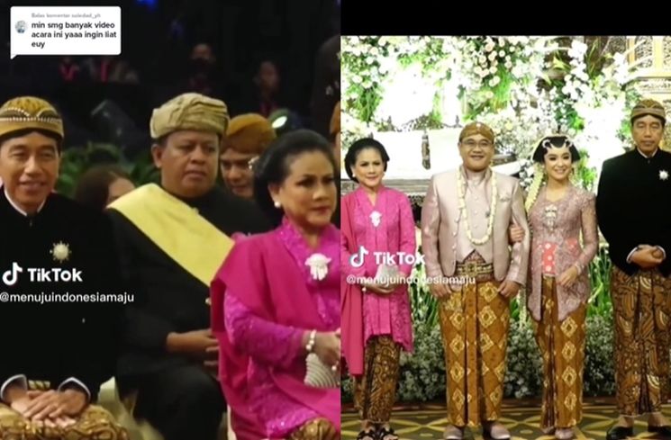 Potret Keluarga Pak Jokowi di Nikahan Adik Bungsu Ibu Iriana (TikTok/@menujuindonesiamaju)