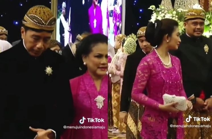 Potret Keluarga Pak Jokowi di Nikahan Adik Bungsu Ibu Iriana (TikTok/@menujuindonesiamaju)