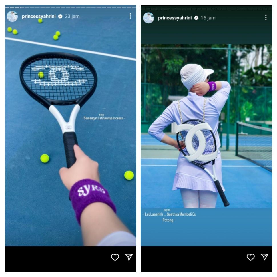 Raket Tenis Chanel milik Syahrini (Instagram @princessyahrini)