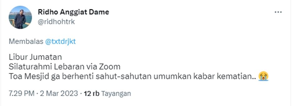 Gaya hidup pandemi. (Dok. Twitter)