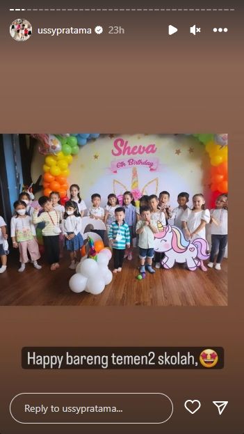 Perayaan Ulang Tahun Anak Ussy Sheva dan Andhika.  (Instagram/ussypratama)