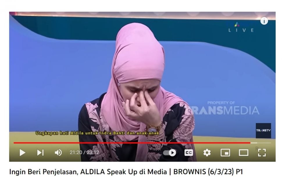 Aldila Jelita. (YouTube/Trans TV)