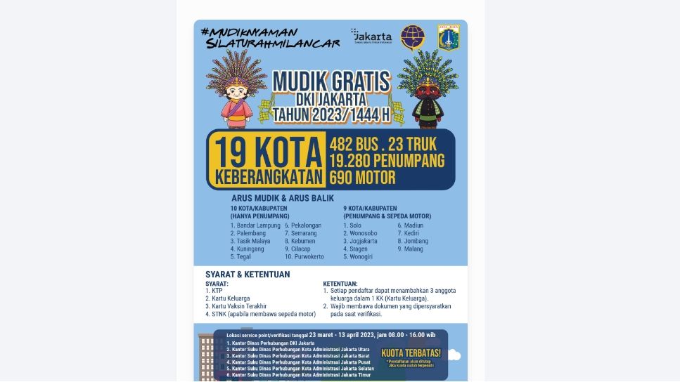 Mudik Gratis 2023 Jakarta. (Tangkapan Layar/Mudikgratisjakarta.com)