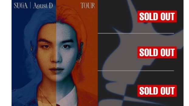 Konser Suga 'AGUST D TOUR 2023' Ludes dalam waktu singkat. (Twitter)