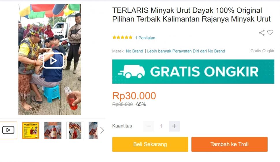 Minyak Dayak (Dok. Lazada)