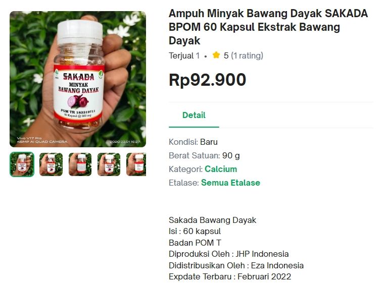 Minyak Dayak (Dok. Tokopedia)