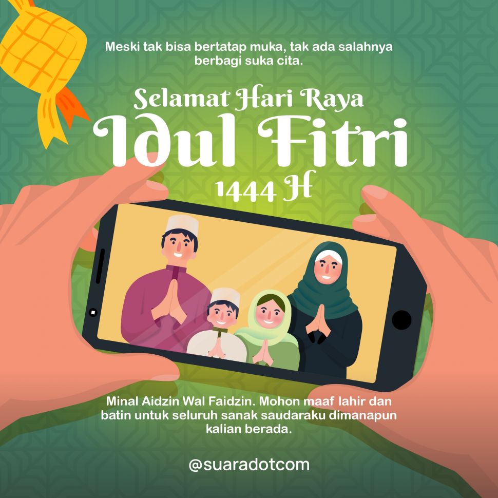 kartu lebaran 9, gambar ucapan Idul Fitri 2023, 1 Syawal 1444 H dari Suara.com (SUARA.com)