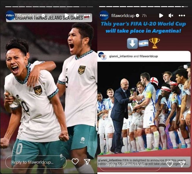 Ironi FIFA, pajangfoto Indonesia sebelum umumkan Argentina tuan rumah Piala Dunia U-20 2023. [Instagram/FIFA]