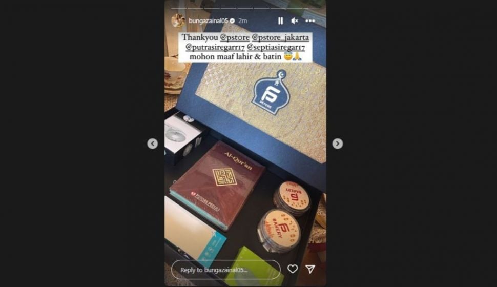 Hampers Putra iregar untuk Bunga Zainal (Instagram Bunga Zainal)