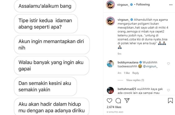 Virgoun dilamar oleh seorang penggemar (Instagram)