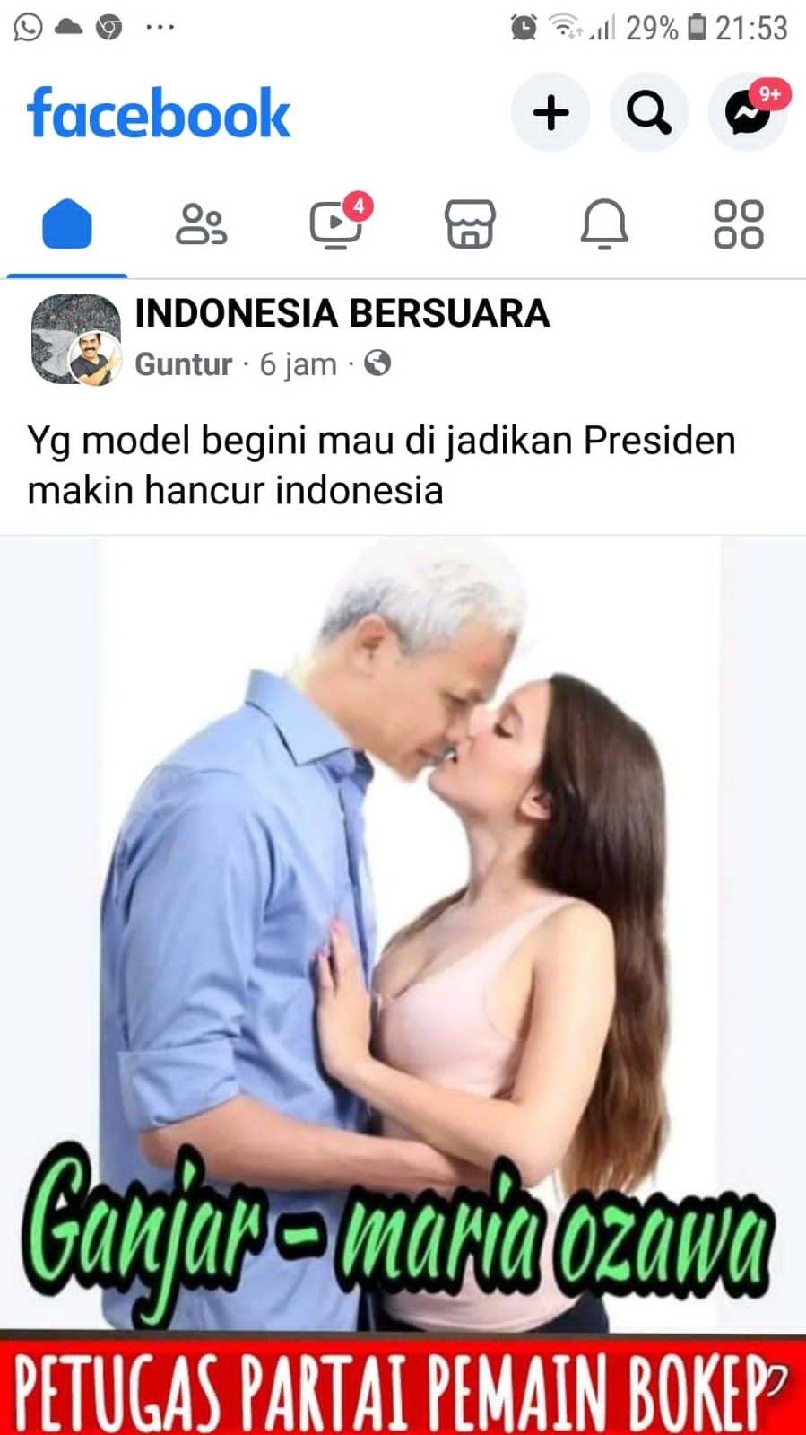 Foto Ganjar mencium Maria ozawa beredar luar di media sosial